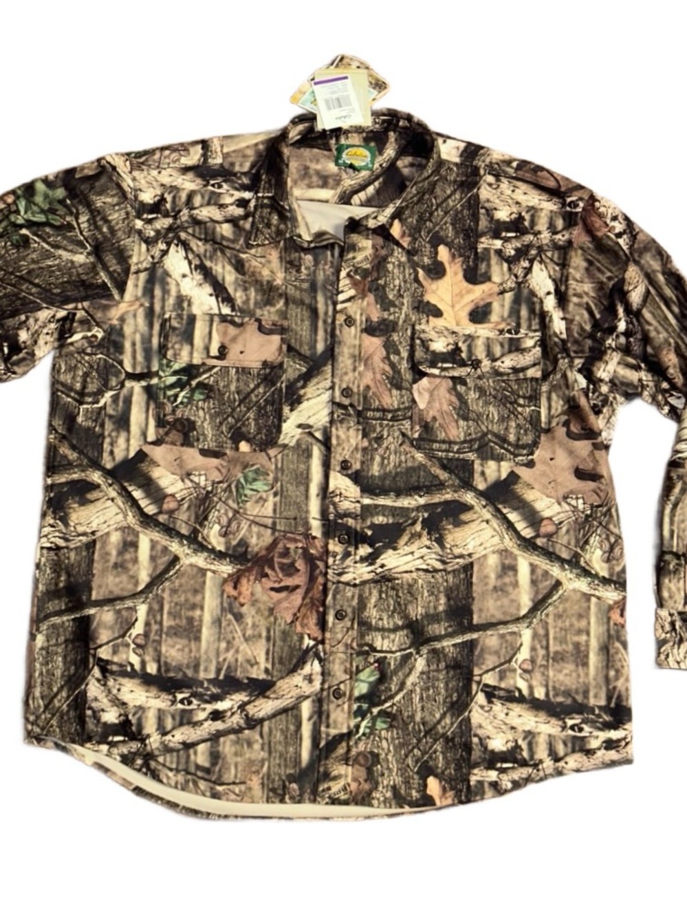Cabela’s Mossy Oak Camouflage Flannel ~ Men’s Size 2X-Large ~ Hunting Shirt ~New